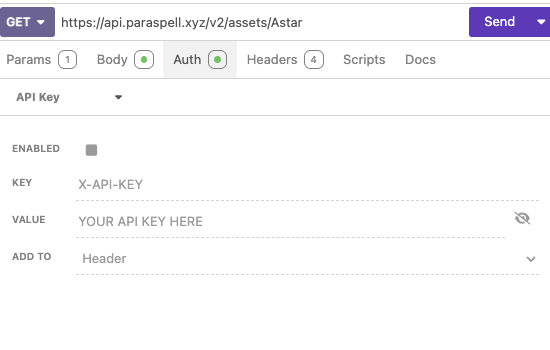 API Key auth in Insomnia